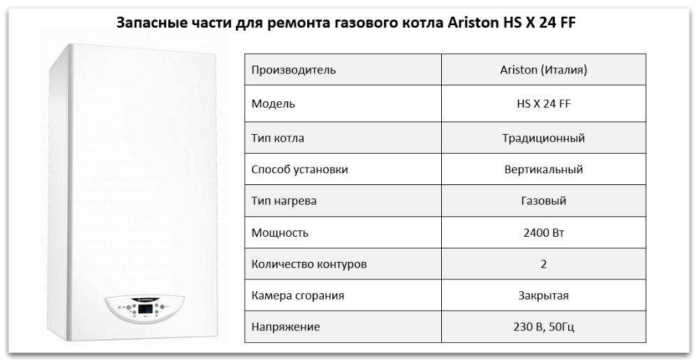 Купить запчасти Ariston HS X 24 FF в Чебоксарах