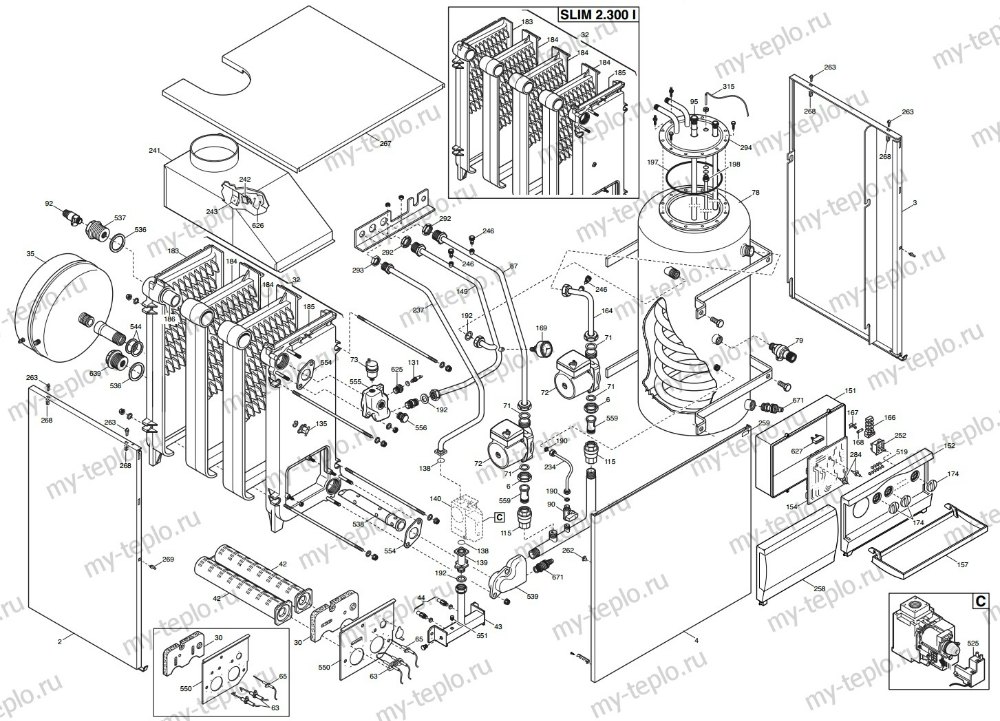 Запчасти BAXI SLIM2 Запчасти BAXI SLIM2 купить в Чебоксарах