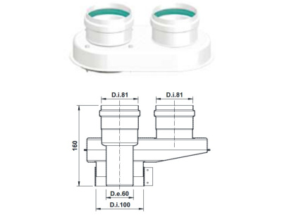 Адаптер котла для дымохода одноблочный Termica (TADA08)